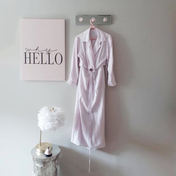 NWT Young Fabulous & Broke lilac collared cutout wrap front tie sun dress, M - Picture 15 of 16